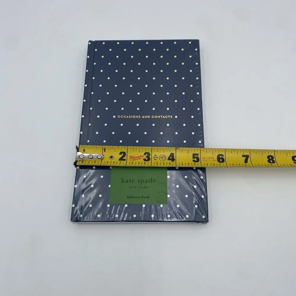 Kate Spade Occasions & Contacts Address Book Larabee Dot Navy 8.25 X5.25” SEALED